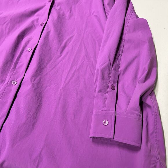 Athleta Jazzy Purple Button Down Shirt With Zipper Pocket  Women’s Size XL - Picture 14 of 14